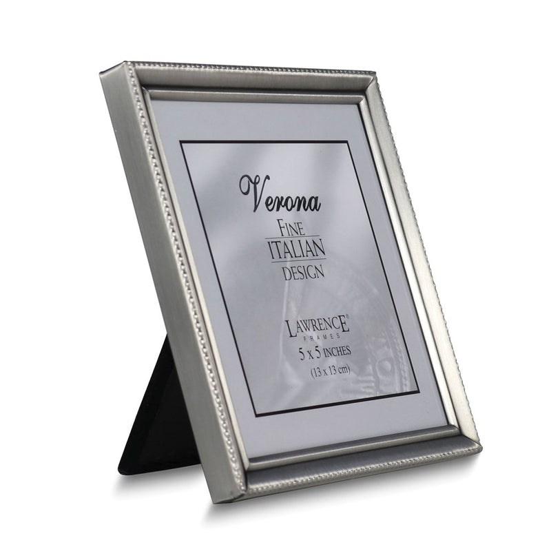 Pewter Brushed and Beaded 5X5 Photo Frame