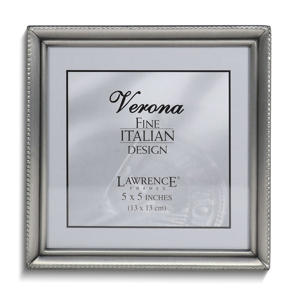 Pewter Brushed and Beaded 5X5 Photo Frame