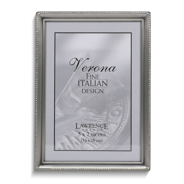 Pewter Brushed and Beaded 5x7 Photo Frame