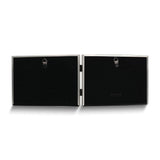 Pewter Landscape Hinged Brushed and Beaded 7x5 Double Photo Frame