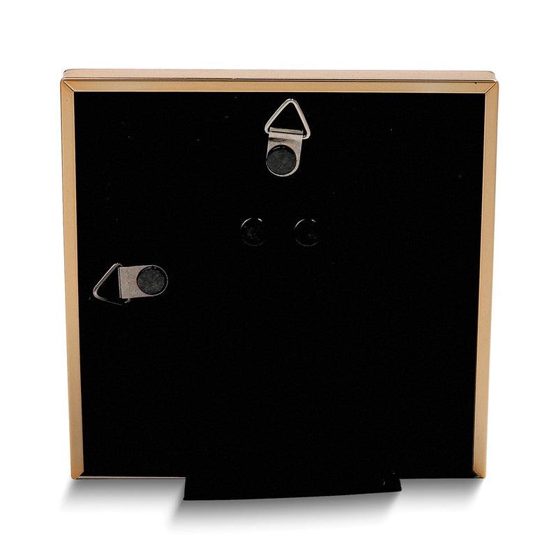 Gold-tone Polished Beaded 5x5 Photo Frame