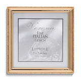 Gold-tone Polished Beaded 5x5 Photo Frame