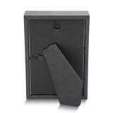 Tribeca Deep Set Black Wood Grain 4x6 Photo Frame