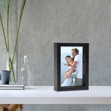 Tribeca Deep Set Black Wood Grain 4x6 Photo Frame