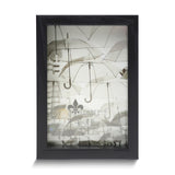 Tribeca Deep Set Black Wood Grain 4x6 Photo Frame