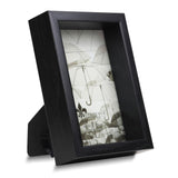 Tribeca Deep Set Black Wood Grain 4x6 Photo Frame