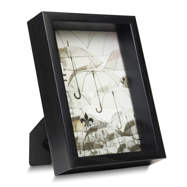 Tribeca Deep Set Black Wood Grain 5x7 Photo Frame