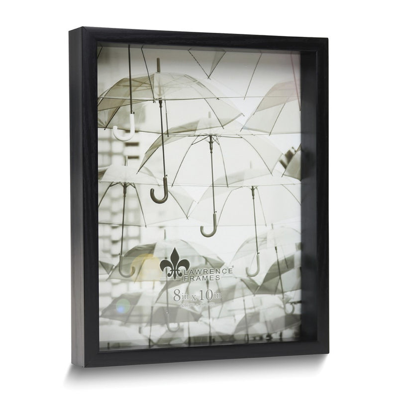 Tribeca Deep Set Black Wood Grain 8x10 Photo Frame