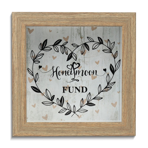 HONEYMOON FUND Wooden Savings Shadow Box