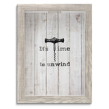 It's Time to Unwind Weathered Gray with Glass Window Cork Holder Shadow Box