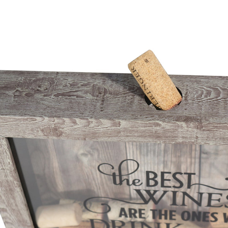 The Best Wines Are The Ones We Drink Together Birch Finish Wood and Glass Cork Holder Shadow Box