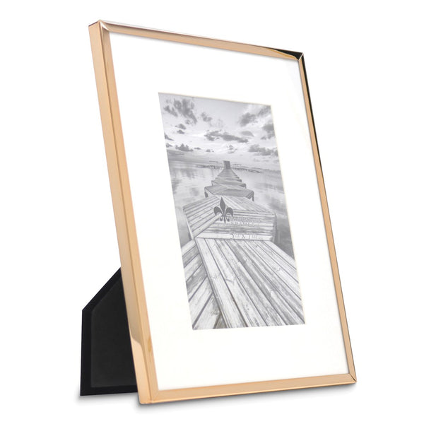 Gold-tone 8x10 Frame with Bevel-cut Mat For 5x7 Photo