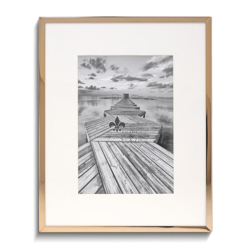 Gold-tone 8x10 Frame with Bevel-cut Mat For 5x7 Photo