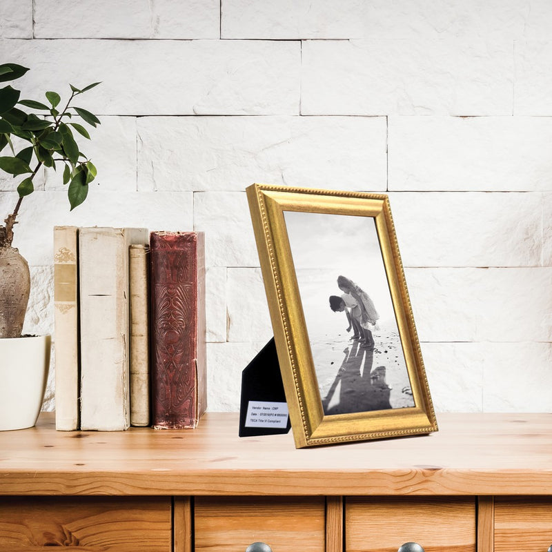 Gold-tone Beaded Edge 4x6 Photo Frame