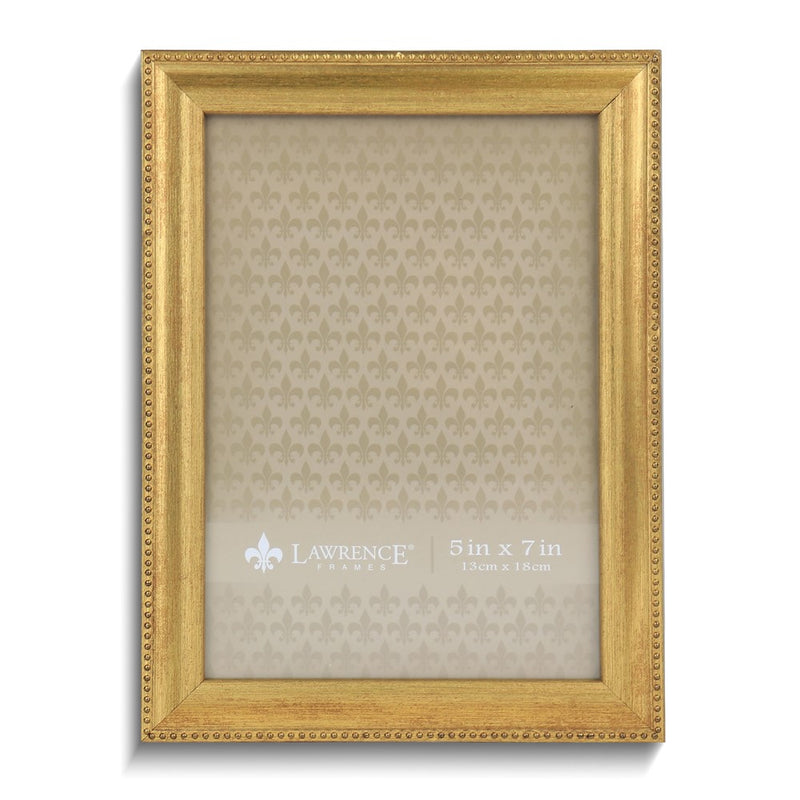 Gold-tone Beaded Edge 5x7 Photo Frame