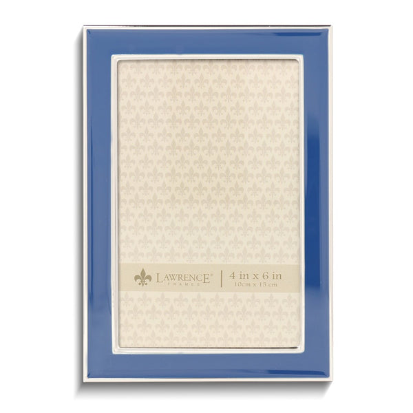 Silver-tone Navy Enamel 4x6 Photo Frame