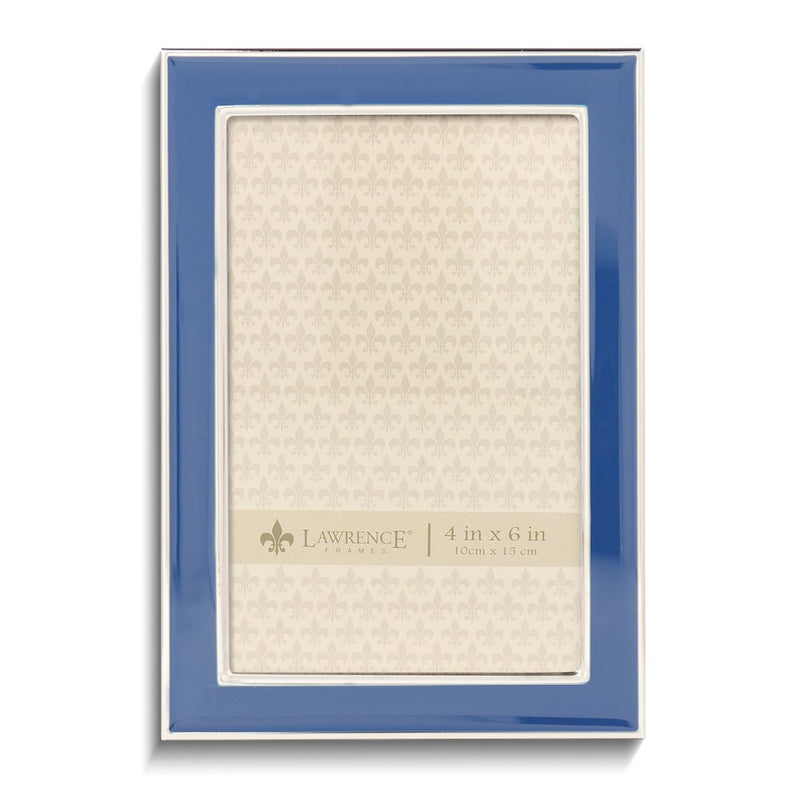 Silver-tone Navy Enamel 4x6 Photo Frame