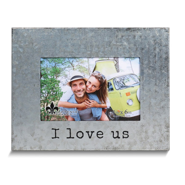 Galvanized Metal I LOVE US 6x4 Photo Frame