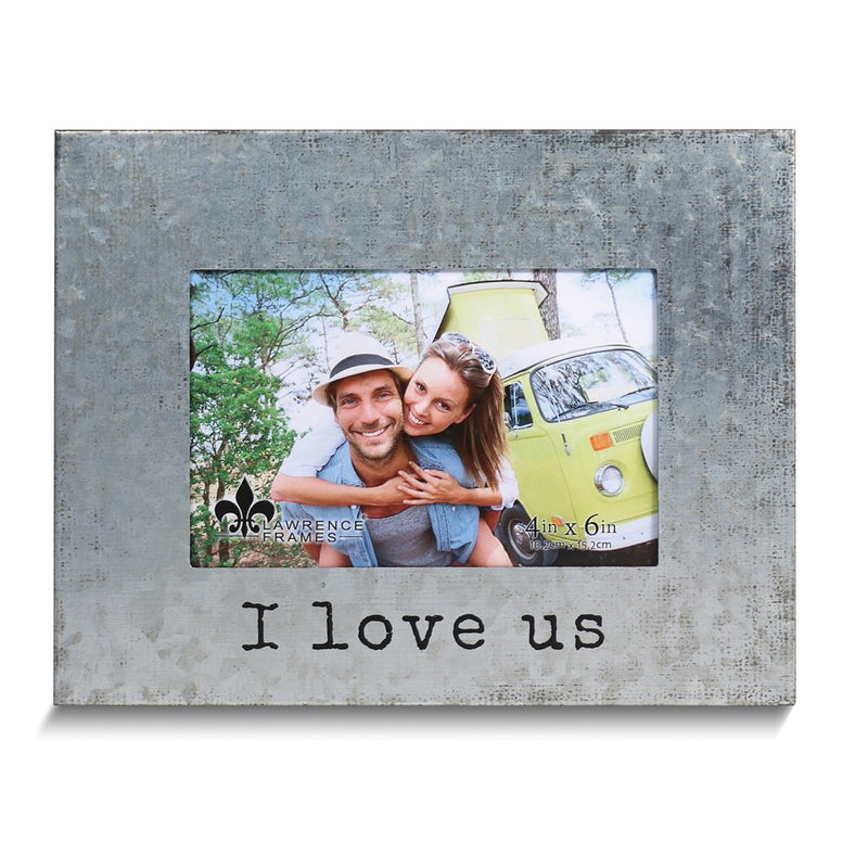 Galvanized Metal I LOVE US 6x4 Photo Frame