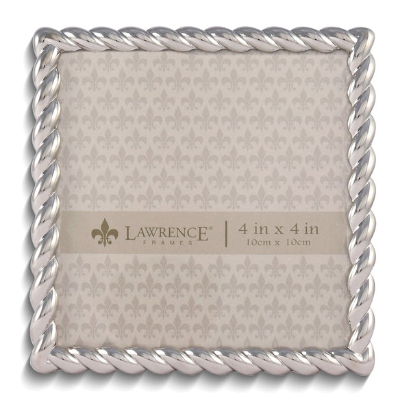 Silver-tone Rope 4x4 Metal Photo Frame