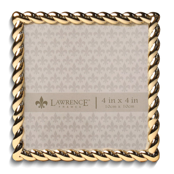 Gold-tone 4x4 Rope Metal Photo Frame