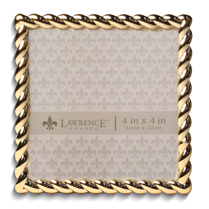 Gold-tone 4x4 Rope Metal Photo Frame
