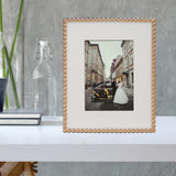 Gold-tone 8x10 Rope Metal Photo Frame with Mat for 5x7 Photo