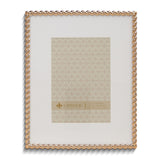 Gold-tone 8x10 Rope Metal Photo Frame with Mat for 5x7 Photo