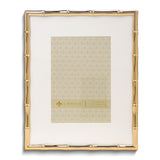 Gold-tone 8x10 Bamboo Metal Photo Frame with Mat for 5x7 Photo