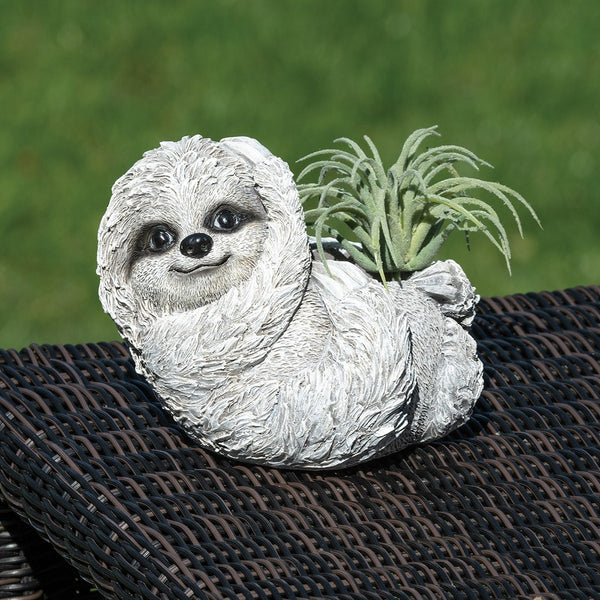 Stone Resin Mini Sloth Pudgy Planter