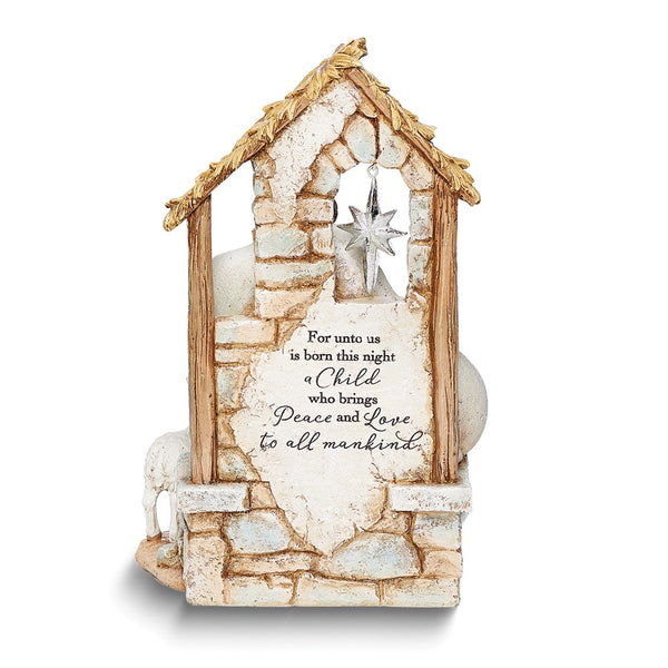 Holy Family Polyresin Figurine with Poem on Reverse