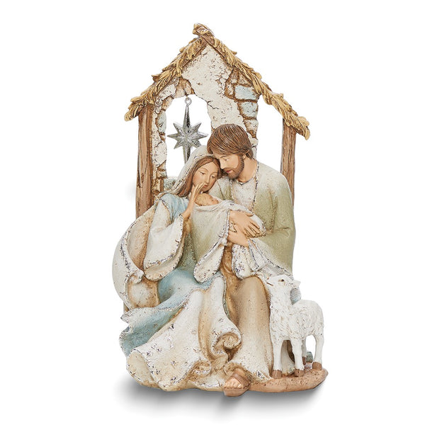 Holy Family Polyresin Figurine with Poem on Reverse