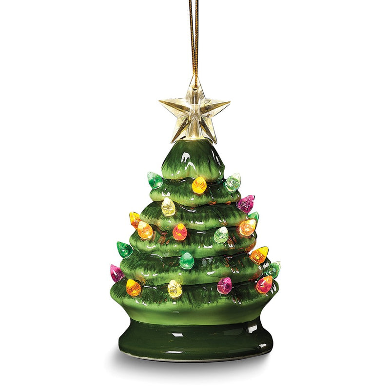 LED Lighted Vintage Plastic Christmas Tree Ornament