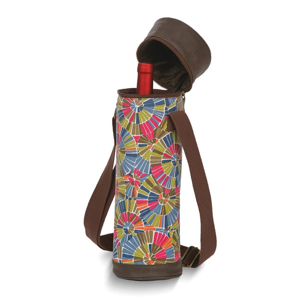 Essential Kaleidoscope Canvas and Vegan Leather Insulated Wine Tote