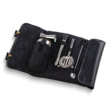 Stainless Steel Cocktail Bar Tools in  Roll Up Black Vegan Leather Case