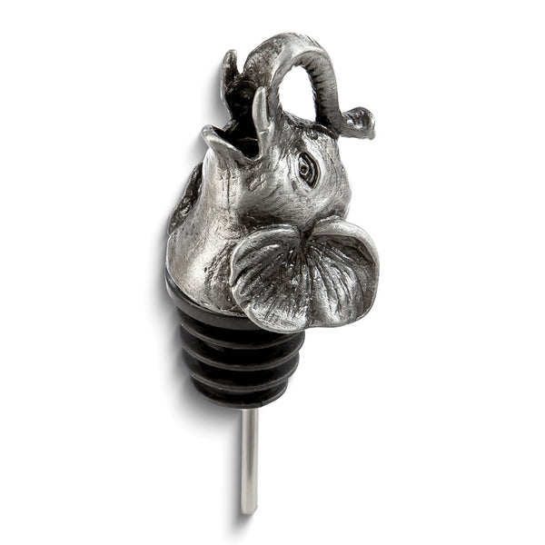 Stainless Steel Pewter Finish Elephant Bottle Pourer/Aerator