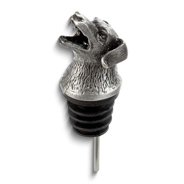 Stainless Steel Pewter Finish Dog Bottle Pourer/Aerator
