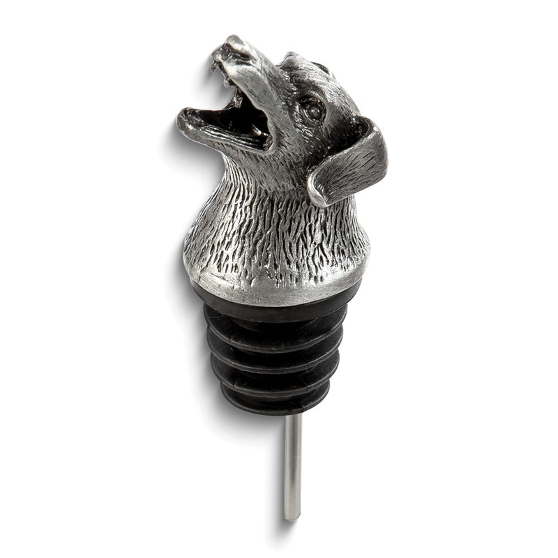 Stainless Steel Pewter Finish Dog Bottle Pourer/Aerator