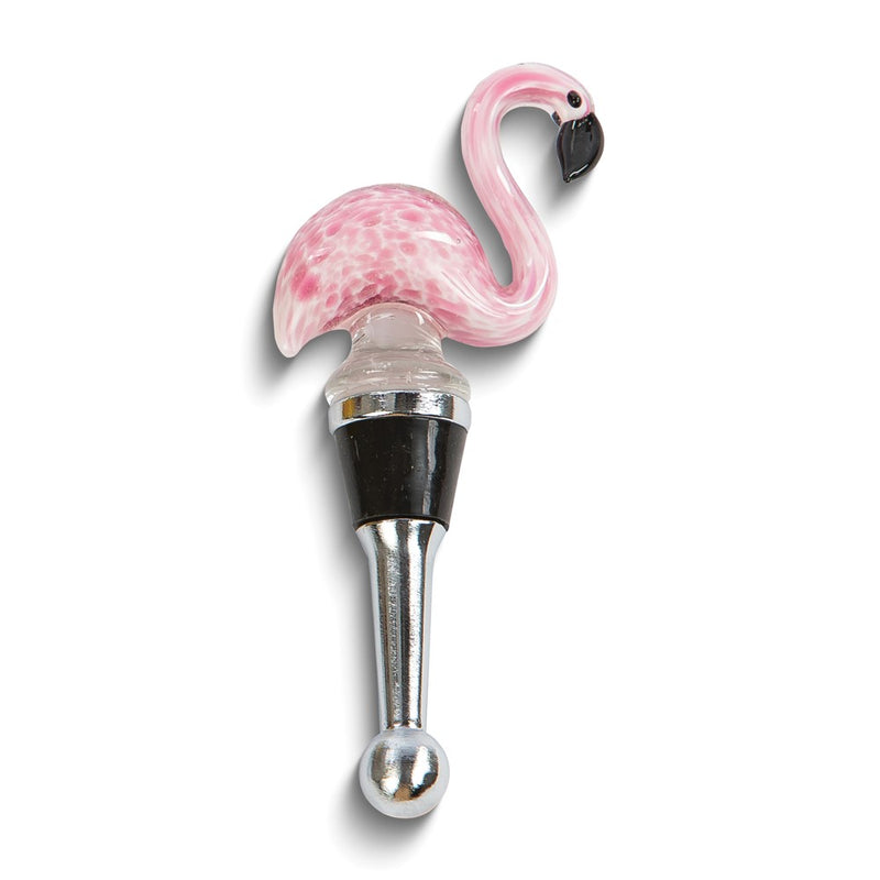 Handcrafted Glass Pink Flamingo Bottle Stopper
