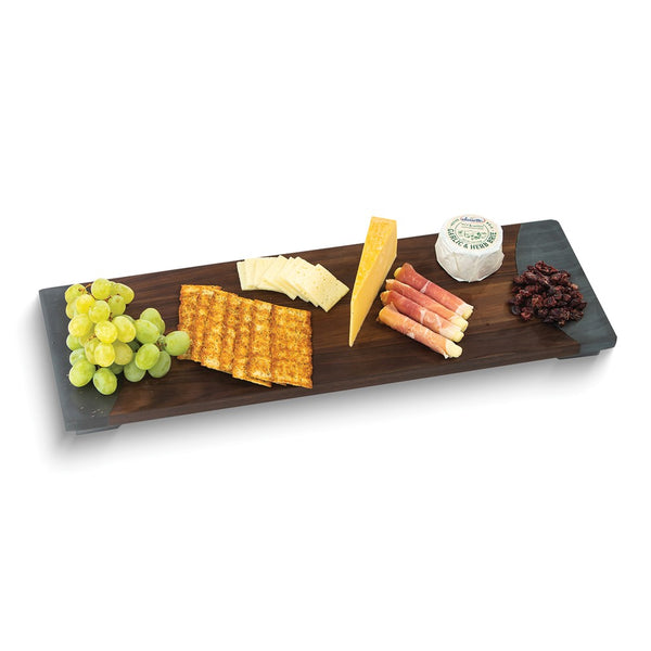 Ardosia Carbonized Acacia Wood and Black Marble Serving Board