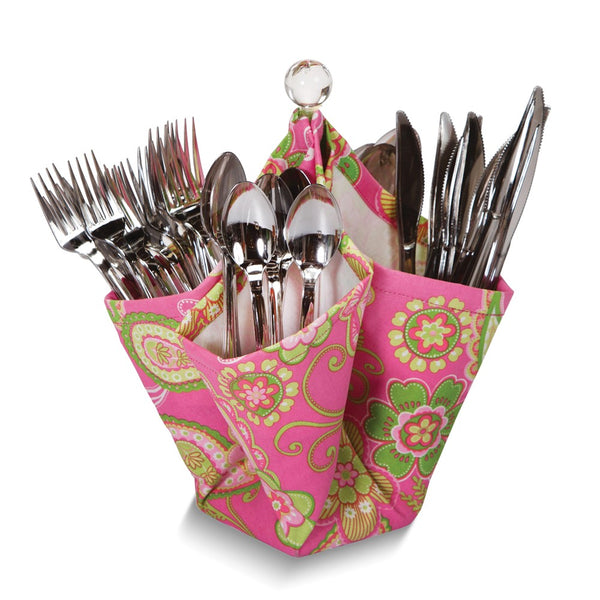 Decka Pink Desire Paisley Polyester Utensil Caddy