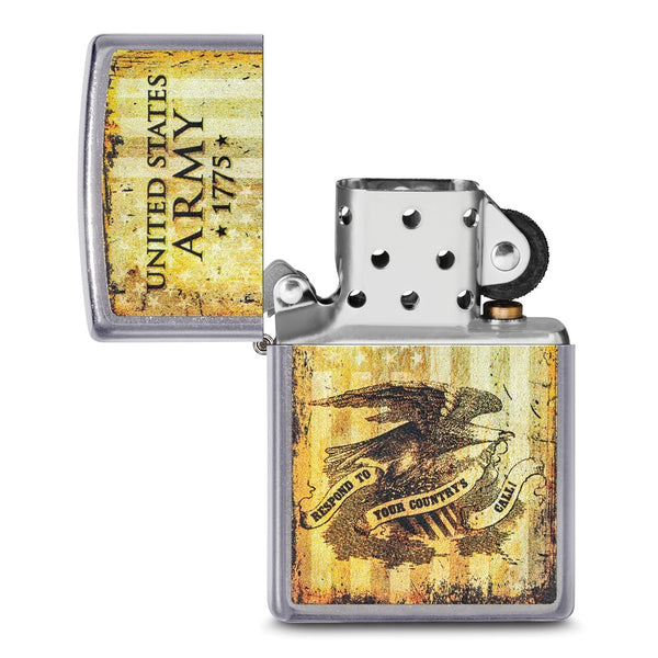 Zippo Street Chrome US Army 1775 Lighter