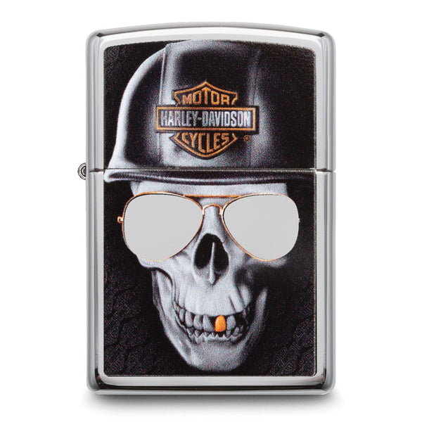 Zippo Harley-Davidson High Polished Chrome Skull Lighter