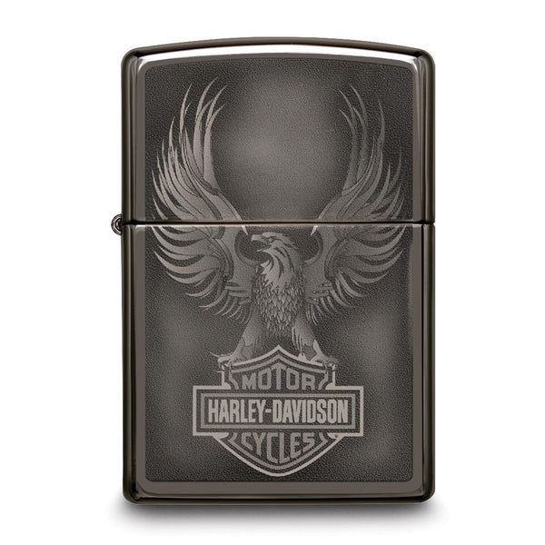 Zippo Harley-Davidson Black Ice Flying Eagle Lighter