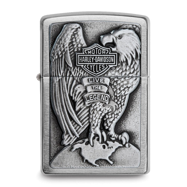 Zippo Harley-Davidson Live the Legend Brushed Chrome Eagle Lighter