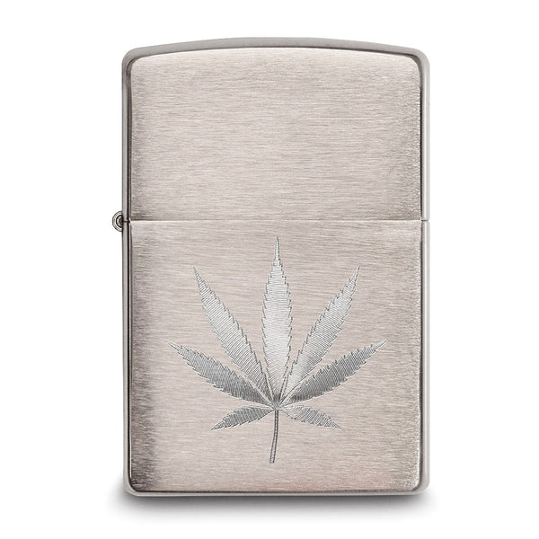 Zippo Brushed Chrome Leaf Design Lighter