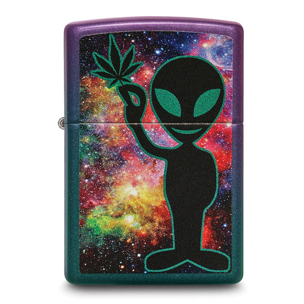 Zippo Iridescent Galaxy Leaf Alien Design Lighter