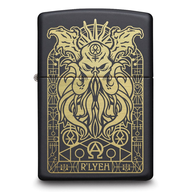 Zippo Black Matte Cosmic Monster Design Laser Engraved Lighter