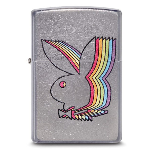 Zippo Street Chrome Retro Rainbow Playboy Bunny Lighter