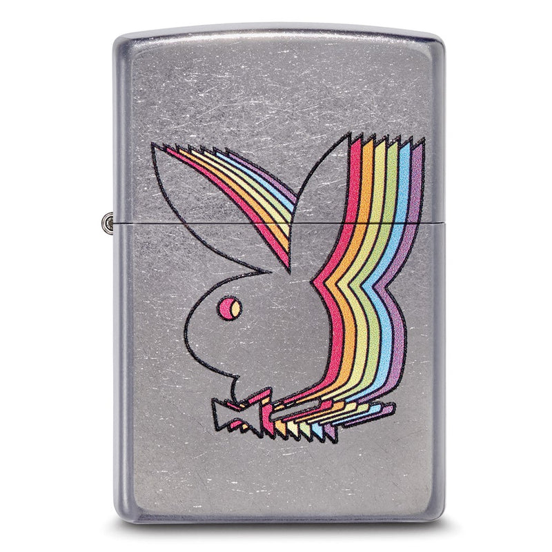 Zippo Street Chrome Retro Rainbow Playboy Bunny Lighter